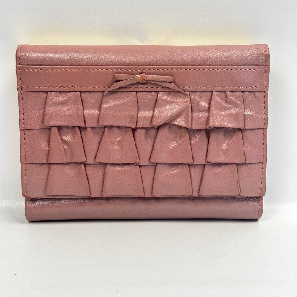 Lovecat Pink Leather Tri-fold Wallet